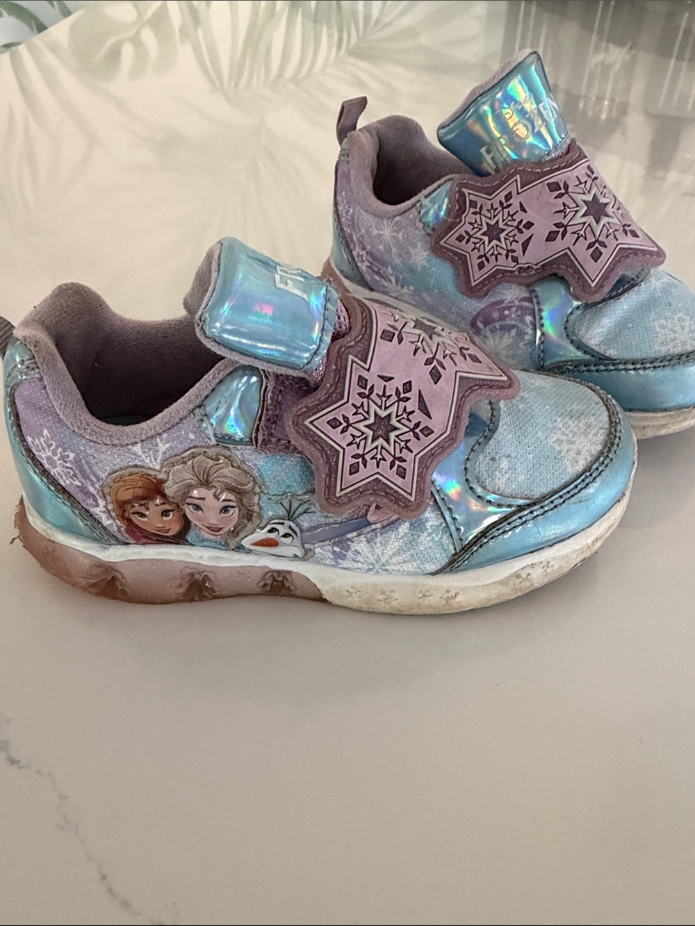 Disney Kids Light-Up Sneakers in Blue and Purple with Frozen Characters